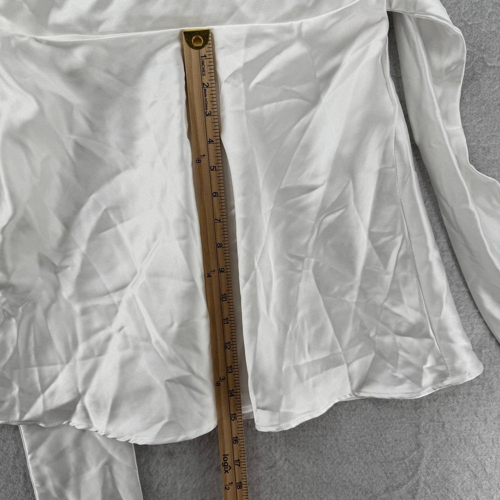 ZARA Dress Womens Small White Satin Halter Mini Back Bow Open Back Party New Tag - Picture 10 of 12